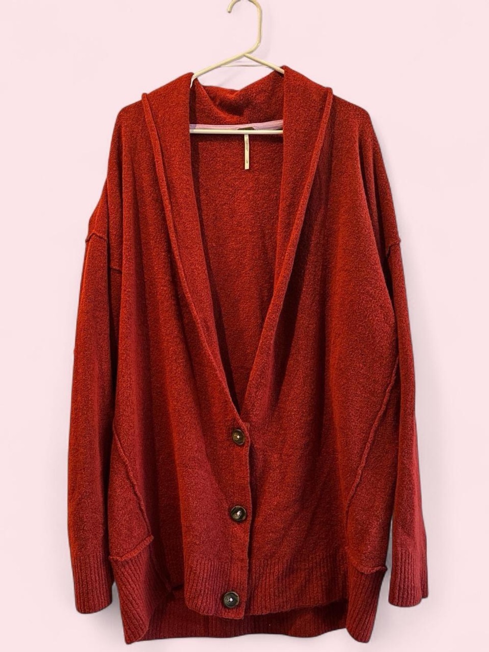 Free People Rust Red Oversized Cardigan
